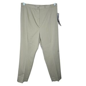 Sag Harbor Pants NWT Women's‎ Tapered High Rise Pleated Trouser Beige Size 14P